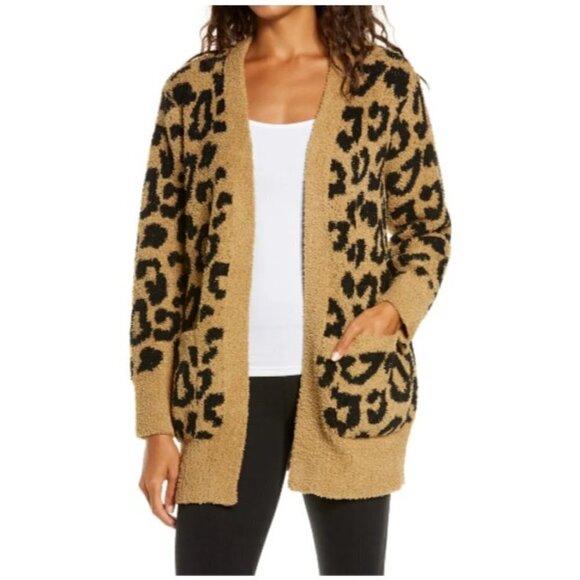 💕BAREFOOT DREAMS💕 CozyChic Leopard Cardigan (M) - Picture 3 of 16